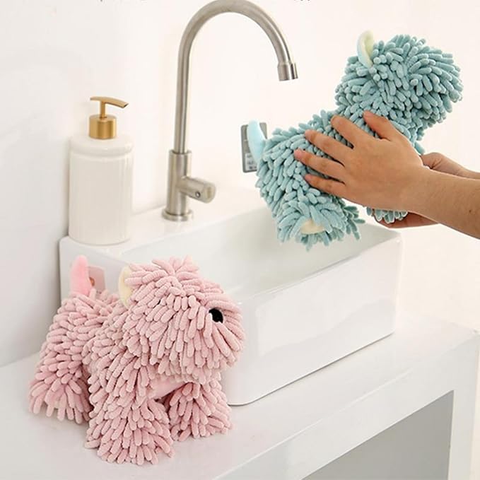 Chenille Fuzzy Towel Balls, Soft Absorbent Microfiber Hand Towels for Bathroom (B)
