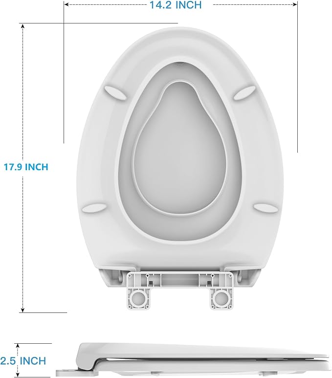 Toilet Seat Cover Elongated with Toddler Toilet Seat – Potty Training Toilet for Girls and Adults, Slow Close and Detachable PP Seat with Built-in Child Potty Training Seat, Pink