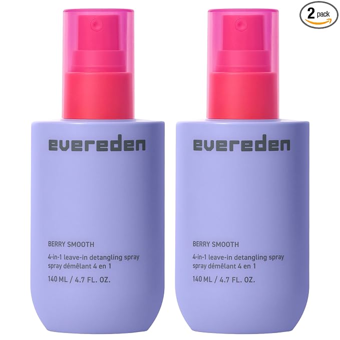 Evereden Kids Detangler Spray: 4-in-1 Leave-In Hair Spray | Detangle, Moisturize & Strengthen| Easily Tackle Even the Toughest Knots | Clean & Vegan All types of Hair Product for Kids | Pack of 2