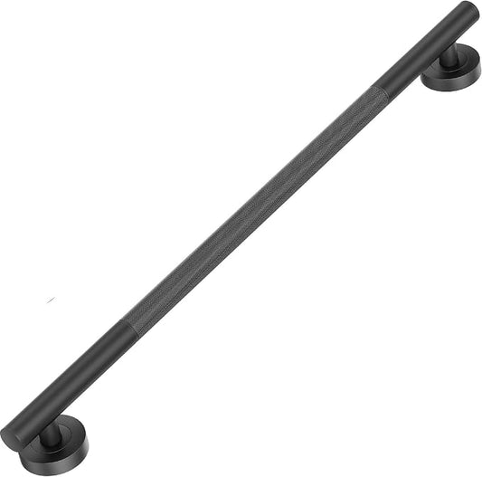 Lava Odoro Black Shower Grab Bars, 24" Stainless Steel Bathroom Safety Grab Bar, Upgrade Anti-Slip Knurling Shower Grab for Bathtub, Shower Handle for Elderly and Handicap, ADA Compliant, Matte Black