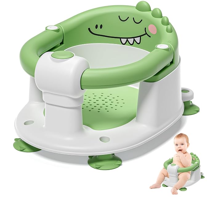 Baby Bath Seat for Babies 5 Months & Up - Non-Slip Bath Seat for Sitting Up, Soft Cushion & Compact Design, Toddler Bathtub Seat