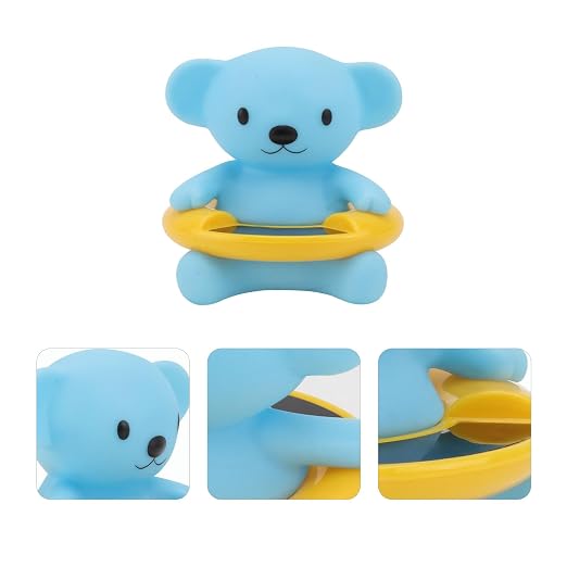 SUPVOX Bear Shaped Bath Thermometer for Babies, Lovely Water Temperature Gauge, Sky-Blue Shower Water Thermometer, Safe Bathing Temperature Tester for Bathtub
