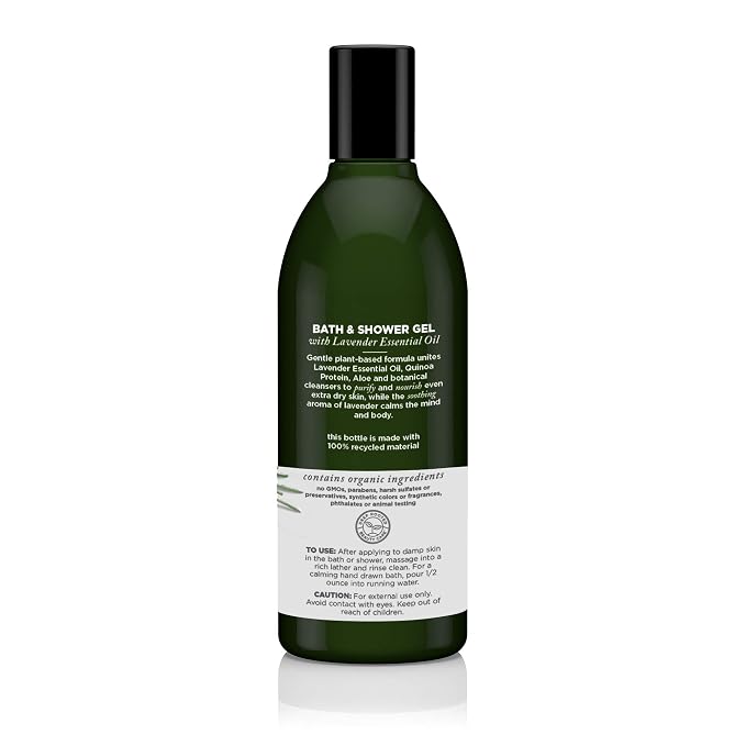 Avalon Organics Bath & Shower Gel, Nourishing Lavender, 12 Oz