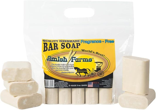 Amish Farms Fragrance Free Moisturizing Bentonite Clay Bar Soap - 5 Bars