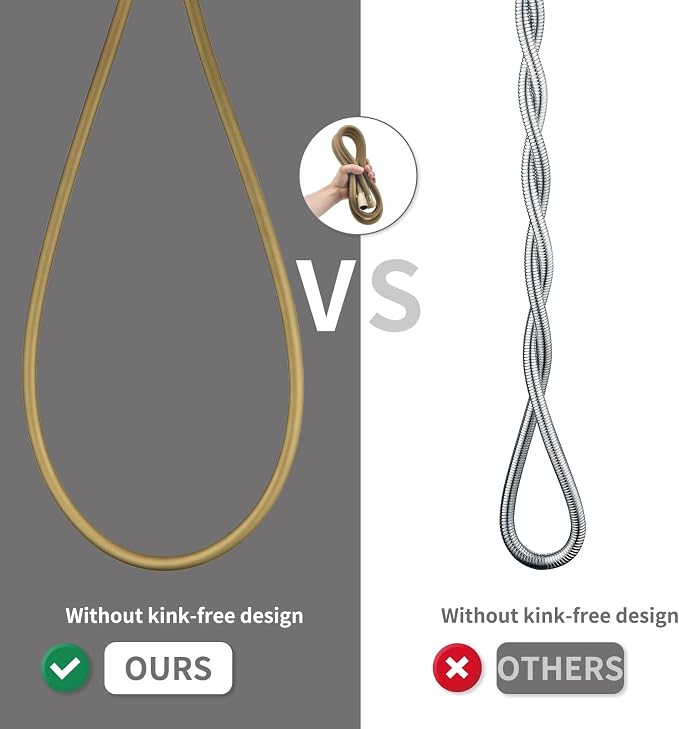 Gold Silicone Shower Hose Extra Long 59 Inches | Adjustable Showerhead Hose,Used In Showerheads Spray Bidet.Anti-kink,High Pressure,Flexible RV Shower Hoses Replacement