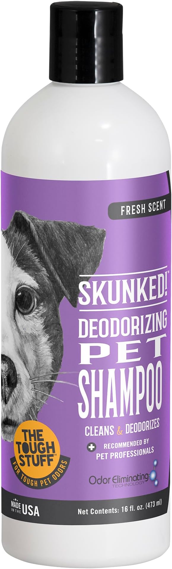 Nilodor SKUNKED Deodorizing Dog Shampoo, 16 oz - Powerful Odor Relief with Essential Oils, Mild & Non-Irritating, Deep-Clean Formula for Dogs