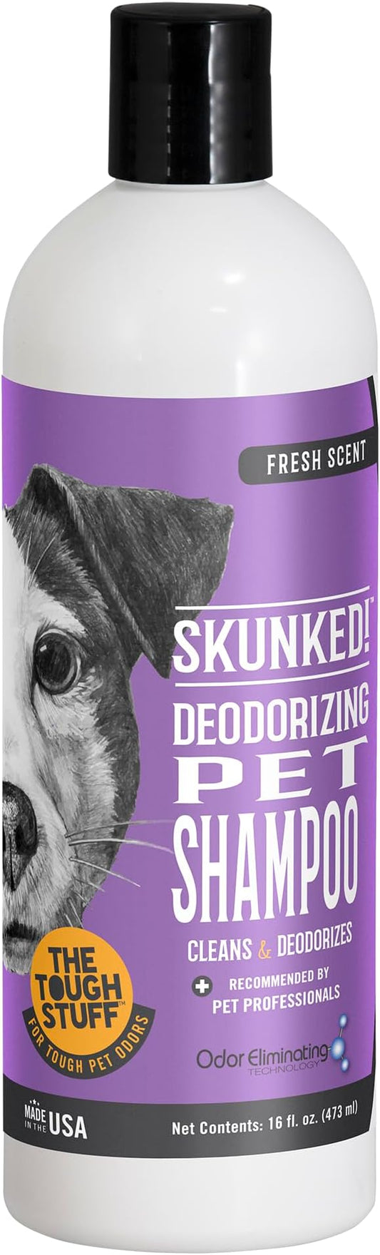 Nilodor SKUNKED Deodorizing Dog Shampoo, 16 oz - Powerful Odor Relief with Essential Oils, Mild & Non-Irritating, Deep-Clean Formula for Dogs