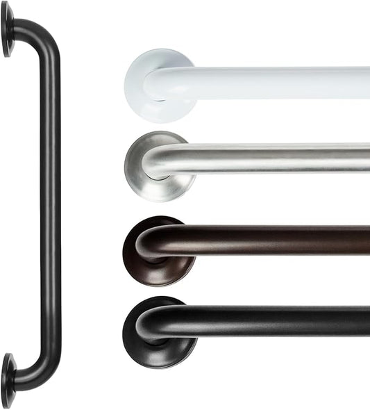 Vive Grab Bar for Showers - Bathroom Antislip Handrail for Seniors, Elderly Assistance Product, Heavy Duty Shower Handles, Handicap Grab Bars, Stainless Steel, Multipurpose, 440 lbs (Black)