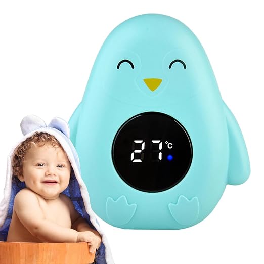 Baby Bath Thermometer – Water Meter, Cartoon Gauge | Electronic Tub Thermometer, Floating Temperature Monitor for Infant Safety, Bathroom Accessory, Cute Bathing Tool, Toddler Care