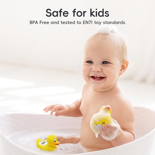 b&h Digital Duckling Baby Bath Thermometer, Infant Safe Floating Water Temperature Thermometer and Baby Bath Time Toy – Easy to Read Display | BPA-Free
