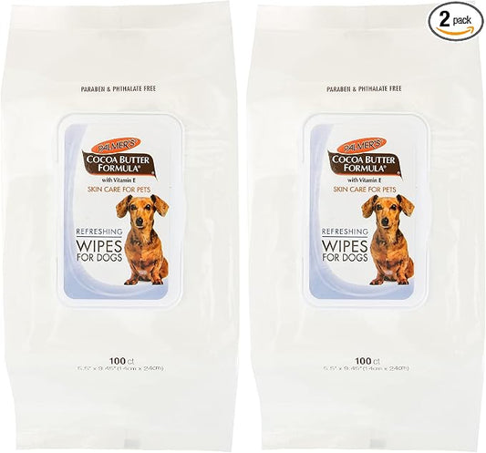 Palmer's for Pets Coconut Oil Refreshing Wipes for Puppies - Palmers Puppy Wipe for Gentle Grooming, 100 Count (Pack of 2)
