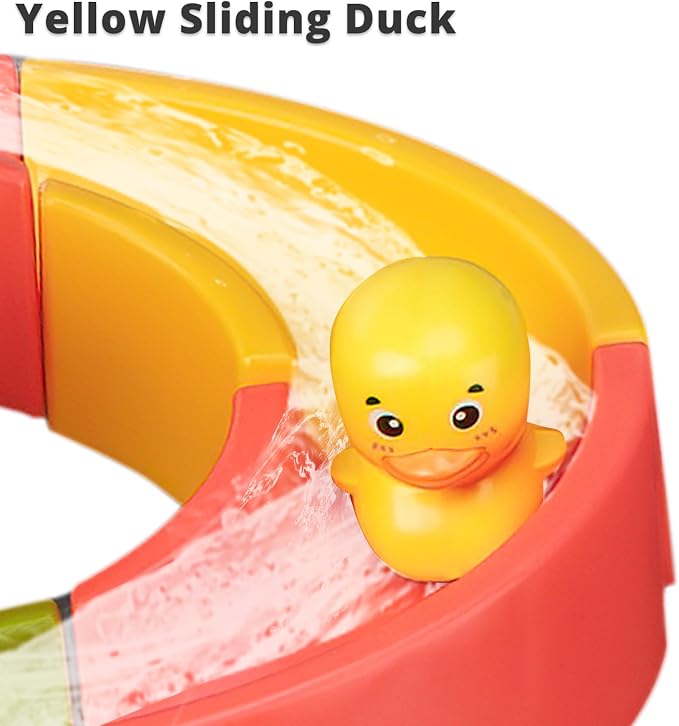 SOCBTNSO Duck Slide Toys, Bath Toys for Kids Ages 4-8, DIY Building Kit for Ages 5-7, Bathtub Time Birthday Gift for Toddler 3 + Year Old (51 PCS)