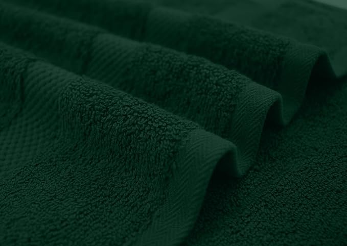 DAN RIVER Large Bath Towels Set of 4, 27 x 54 Inches, 600 GSM Larger & Lighter Weight Towels for Bathroom - Highly Absorbent & Quick Dry 100% Cotton Bath Towel Set for Home, Spa & Hotel - Huntergreen