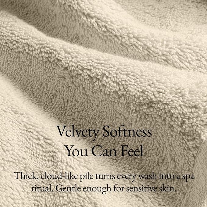 Italic Ultraplush 100% Australian Cotton Hand Towels - Set of 2 Luxury Hand Towels, Ultra Soft and Highly Absorbent 800GSM Towels for Bathroom,Shower, Hotel, and Spa (Sand)