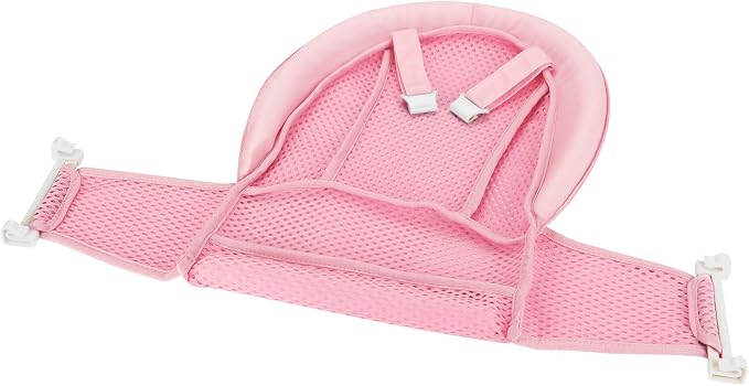 Infant Bath Pad Newborn Bathtub Sling Shower Mesh Cushion Pillow Non-Slip Bath Support Seat Net with 4 Adjustable Safety Belt Buckles Quick Drying Bathing Mat Cradle Hammock for 0-12 Months Toddlers