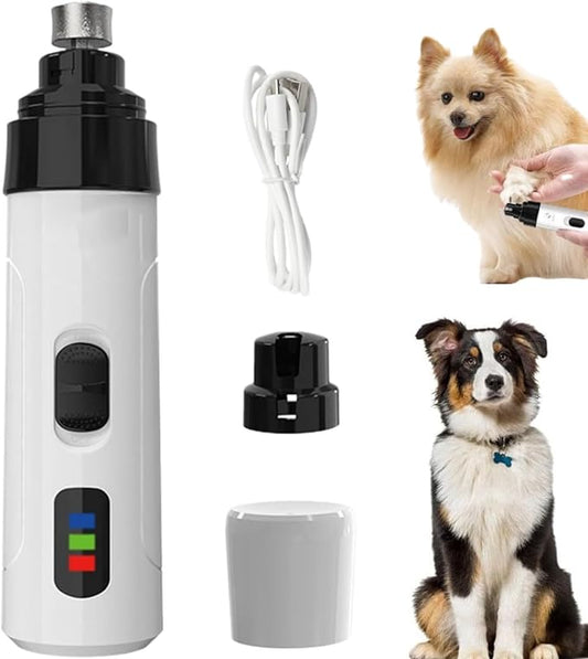 CRIVERY Upgraded Quiet Dog Nail Grinder, 2-Speed Rechargeable Pet Nail Grinders, Electric Painless Paw Grooming Smoothing Tool for Small/Medium/Large Dogs & Cats