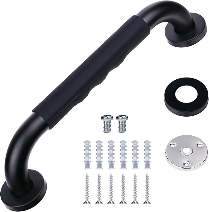 Grab Bars for Shower,12 Inch Grab Bars for Bathtubs and Showers Shower Handles for Elderly,Stainless Steel Shower Handle Toilet Handicap Senior Assist Bathroom Saft Handle