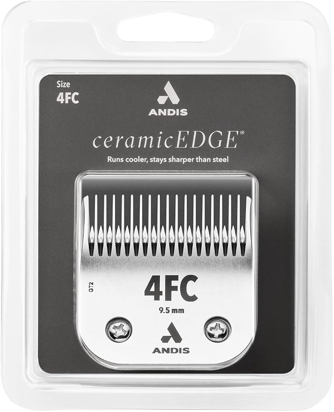 Andis 72620 ceramicEDGE Detachable Blade Size 4FC – Carbon Steel Pet Clipper Blade, 3/8" Cut Length, Professional Grooming Performance