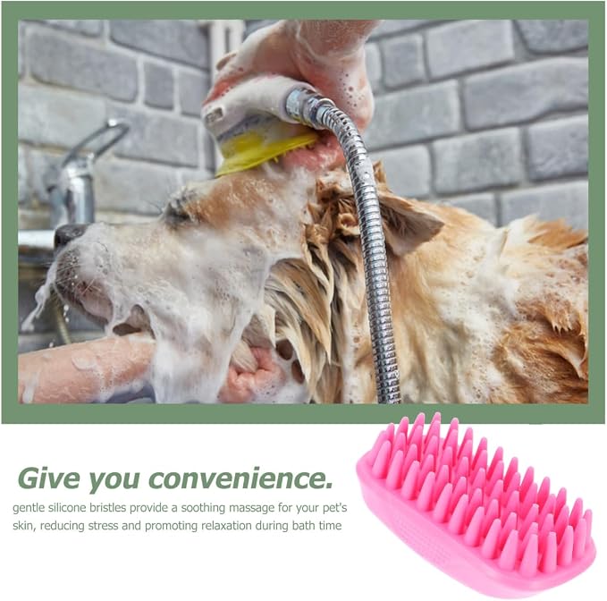 UPKOCH Dog Bath Brush Silicone Pet Shampoo Massager Rubber Curry Comb for Short Haired Dogs Cats