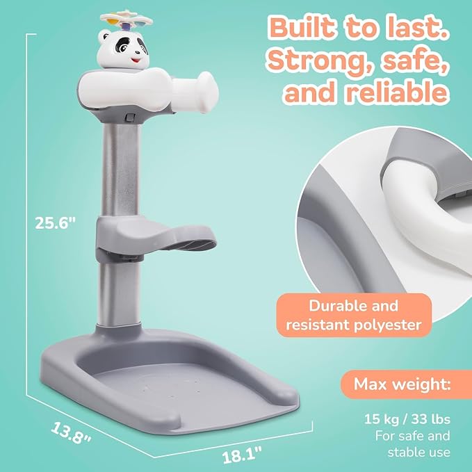 Baby Shower Stand with Built-in Seat and Bath Toy | Baby Bath Stand Height-Adjustable Washing Stand for Toddlers | Soporte para Bañera con Asiento y Juguete (Blue)