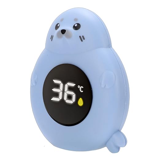 Greensen Baby Bath Thermometer, Digital Temperature with LED Alarm for Kids Toddler Bathtub Pool (Blue)