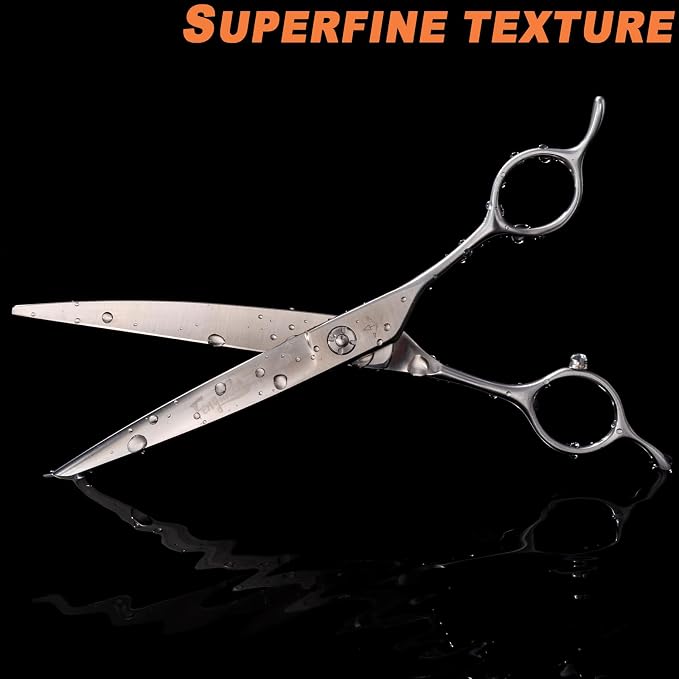 High-end Professional Dog Grooming Curved Scissors Pet Curved Shears 7 Inches Extremely Very Sharp Made Of Stainless Steel Alloy By Hand For Dog Cat Groomer