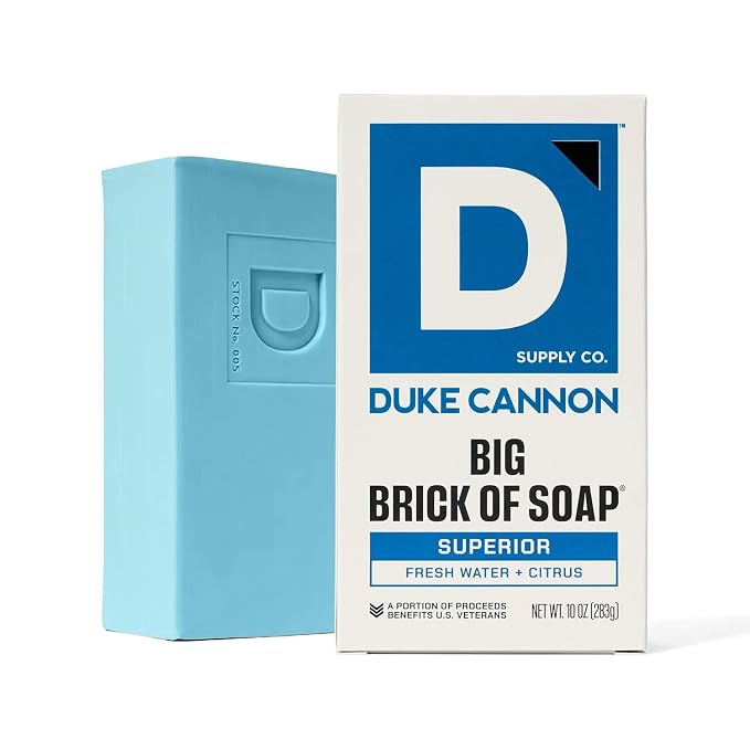 Duke Cannon Supply Co. Extra Large Bar Soap Bundle - Men's Bar Soap with Masculine Scents - Frsh Water + Citrus - All Skin Types - Big Brick of Soap - Superior,10 oz