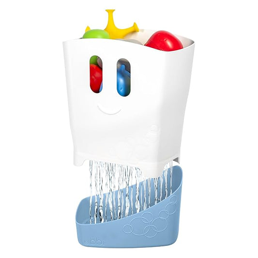 Ubbi Stand Up Bath Toy Storage Organizer, Bath Caddy with Removable Drying Rack Bin for Toddlers and Baby, Cloudy Blue