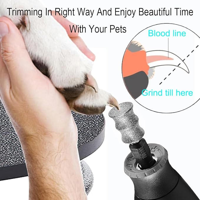 Dog Nail Trimmer Tools for Dremel - Paws Grooming & Smoothing for Medium Large Dogs - 1/8" Dog Nail Grinder Attachment (2XL)