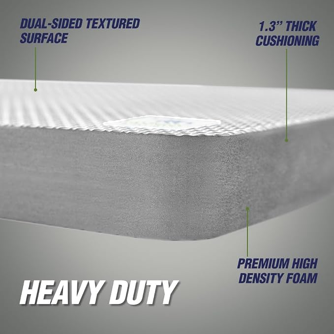 RUGGED RHINO Heavy Duty Patent Pending Kneeling Pad, 2 PK, Shock Absorbent Thick Knee Pads, Holds Up to 300 lbs, Protect Knees from Hard Concrete Surfaces, For Mechanics, Gardening, Gym, Slate Gray