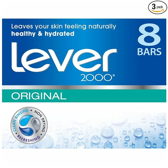 Lever 2000 Bar Soap, Original, 3.75 oz bars, 8 ea (Pack of 3)
