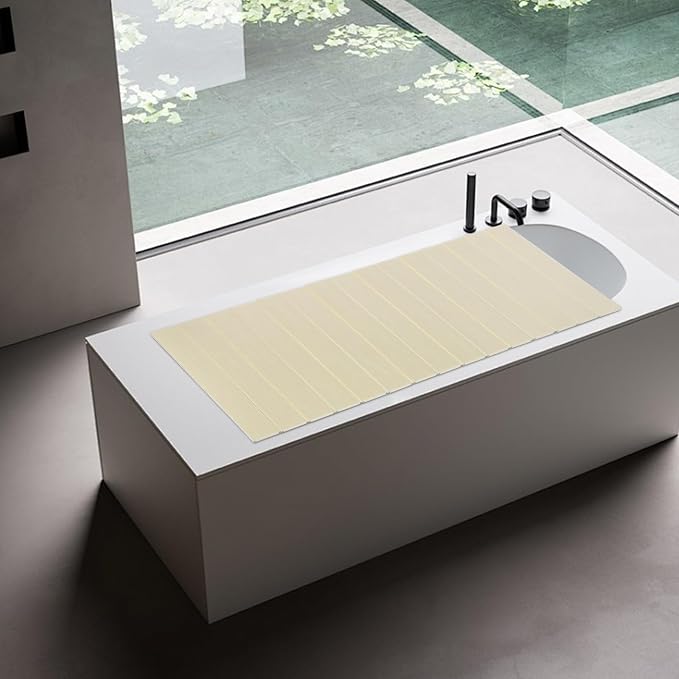 63x31.5in Bathtub Tray, Foldable Bathtub Cover Bath Insulation Cover, PVC Dustproof Shutter Bath Lid Cover Fit Most Tubs, Can Hold Wine Glass, Books, Tablets, Cellphones,Wood Grain