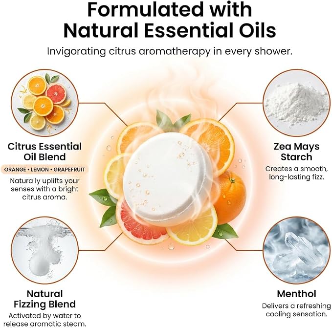 BodyRestore Shower Steamers Aromatherapy, Gifts for Men, Energize 6 Pack | Birthday Gifts for Women, Men, Mom & Dad, Spa Stress Relief & Relaxation, Self Care, Essential Oil Tablets