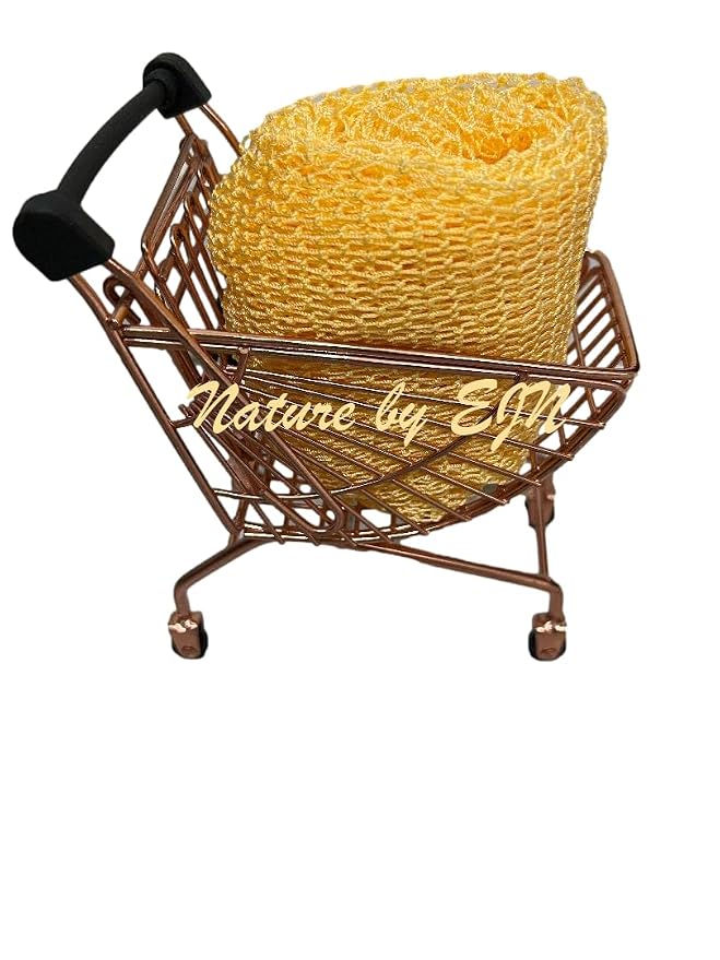 Net Bath Sponge, Long, Skin Exfoliation, African, Porous (Golden Apricot)