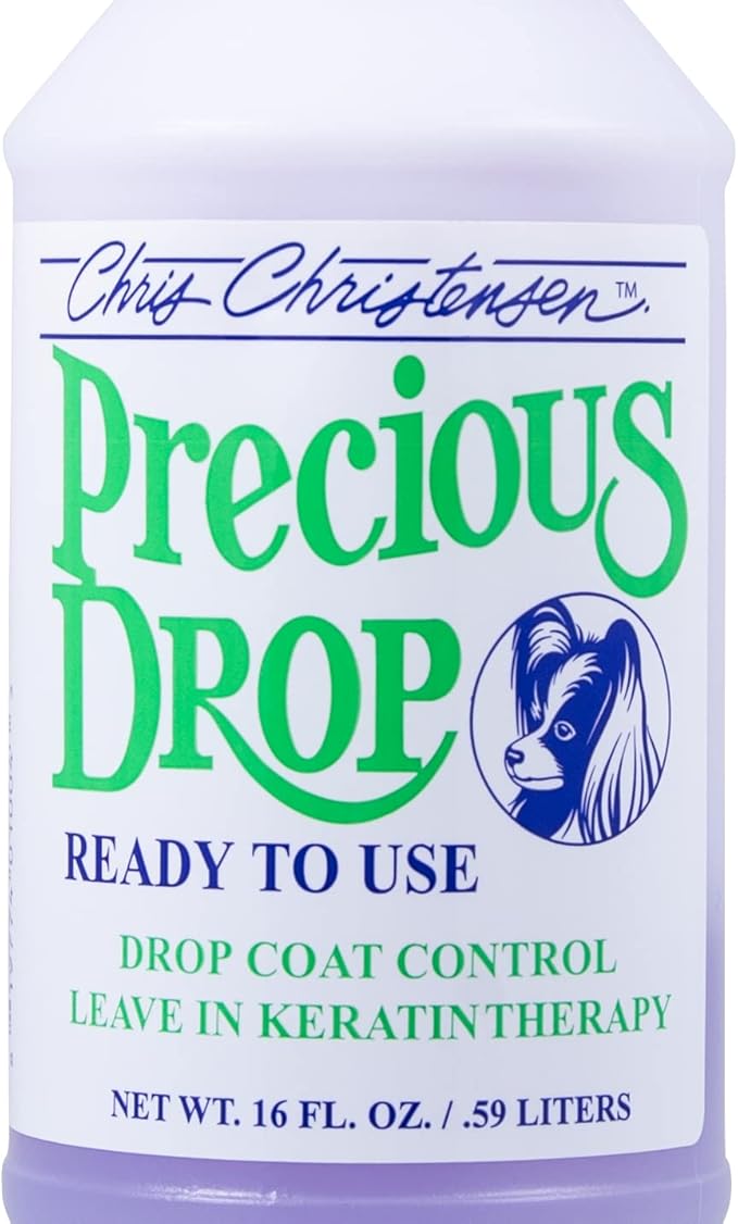 Chris Christensen Precious Drop Ready to Use Conditioner, Dog Conditioner, Groom Like a Professional, Reduces Frizz & Matting, Eliminates Breakage, All Coat Types, Made in USA, 16 oz