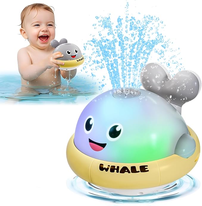 Toys for 1 2 3 4 Year Old Boy, Bath Toys for Kids Toddlers, Baby Water Toys for Bathtub Pool Play, Whale Sprinkler Sensory Toy for Toddler Boy & Girl Birthday Gifts Newborn Basket