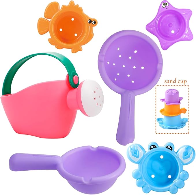 6Pcs Toddler Bath Toys for Kids Ages 1-3 Bath Toys for Babies12-18 Months Water Can Bathtub Toys for Kids Pool Toys Water Table Toys for 1 2 3 4 5 6 Years Old Girls Boys Gift