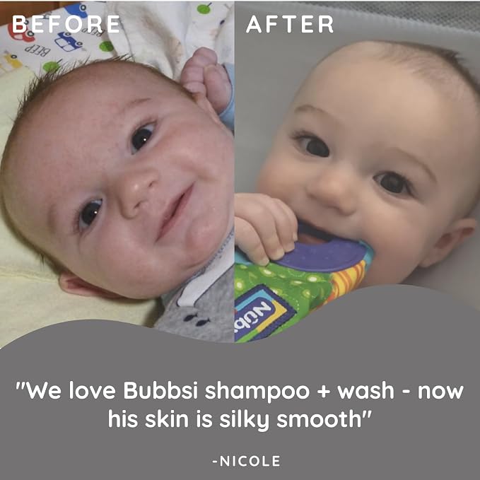 Bubbsi Baby Shampoo and Body Wash - Organic Coconut Oil and Shea Toddler Bath Soap w/Natural Scent, Gentle Sulfate-Free Kids Body Wash Won't Irritate Eyes (Refillable bottle, 8oz) (Refill Size, 32oz)