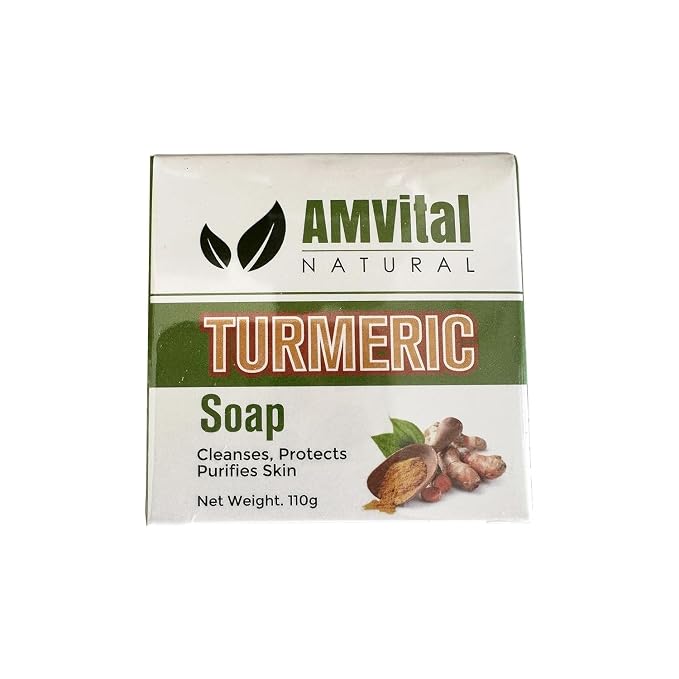 AMVital Turmeric Soap Bar for Face & Body, Smooth Skin, Natural Handmade Soap (Pack of 4)