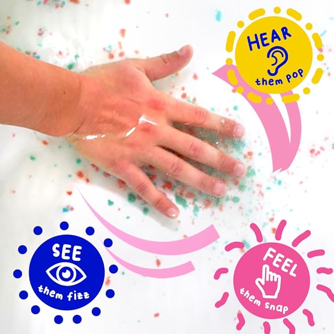 Mr. Bubble Magic Bath Crackles, Fun to add to Bubble Bath to Make Bath Time Exciting for Kids with Colorful Pops and Fizzy Snaps, 1 oz Packet, Pack of 12