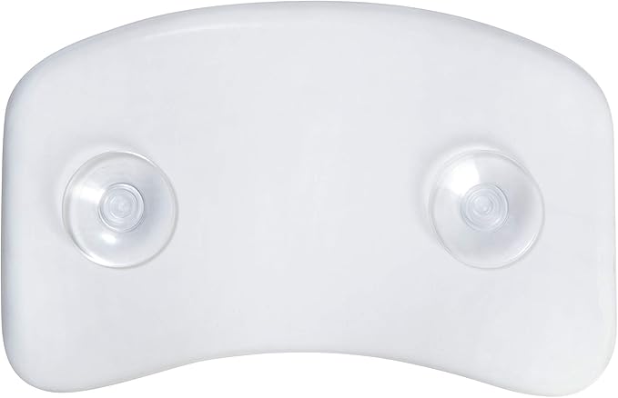Bath Bliss Luxury Cooling Gel Beaded Bath Tub Pillow | Suction Cup Backing | Bathtub Experience | Suction Cup Backing | White