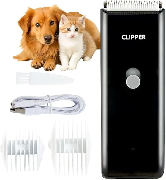 Handy Pet Hair Trimmers Recommended By The Vet,Super Quiet Long Lasting Powerful Dog Clippers(Waterproof USB Rechargeable Grooming Shavers for Dogs and Cats with Matted Coats) Black