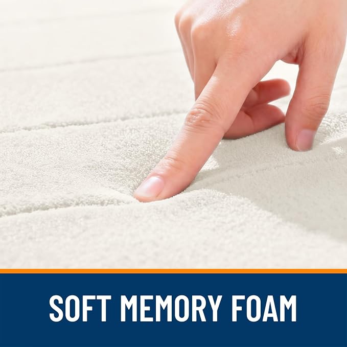 OLANLY Memory Foam Bath Mat 36x24, Super Soft Absorbent Bathroom Rugs, Quick Dry, Machine Washable Shower Floor Rugs, Bathmat Carpet, Bathroom Home Decor Accessories, Ivory