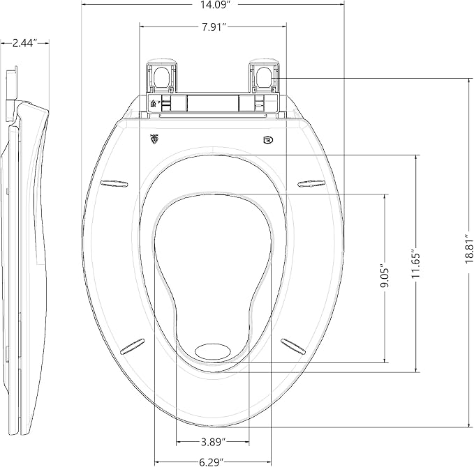 Garvee Toilet Seat with Potty Training Seat Built-In, Elongated Fit, Soft Close Lid, Slow Close Noiseless Design, American Standard Compatible,White and Blue