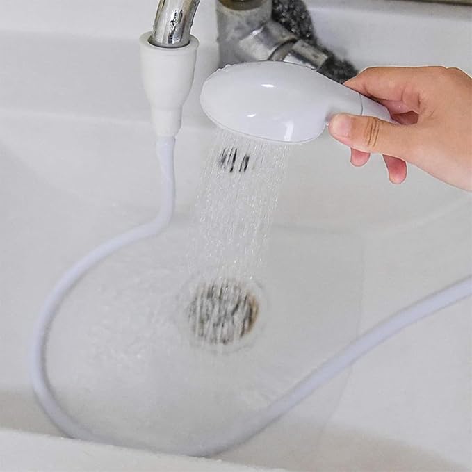 5m/16.4ft Portable Sink Spray Rubber Hose Shampoo Sprayer Handheld Faucet Shower for Pets Sink Hose Faucet Sprayer, Bathing Baby, Washing Hair, Rinsing Vegetables
