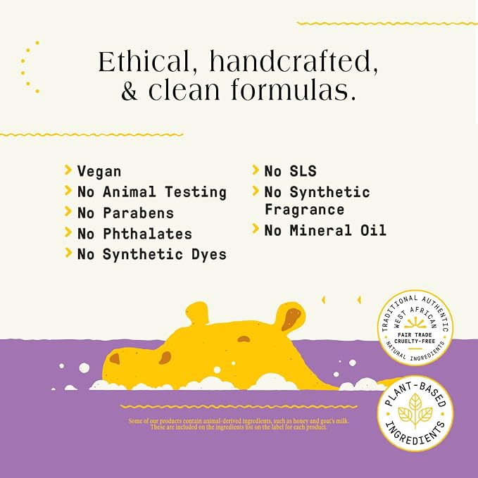Alaffia Bubble Bath for Babies & Kids, Lemon Lavender 2-Pack – Long-Lasting, Moisture-Rich Bubbles with Shea Butter, 32 Fl Oz Ea