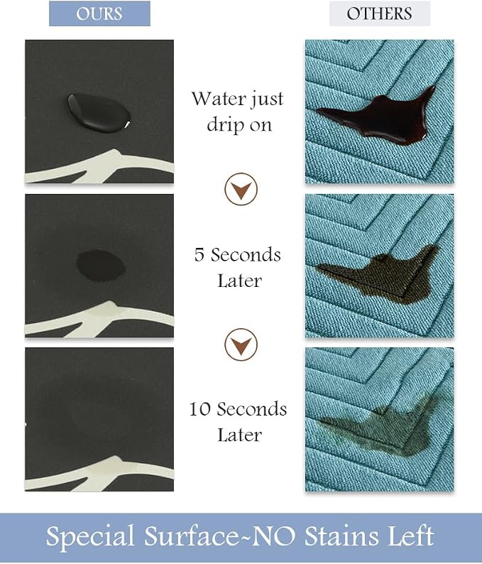 MontVoo Bath Mat-Bath Mat Rug Non Slip Super Absorbent Stain Resistant Quick Dry Thin Bathroom Rug-Bath Mats for Bathroom Floor Bathtub Vanity-Bathmat Bath Rug Easy Care-17"x35",Black