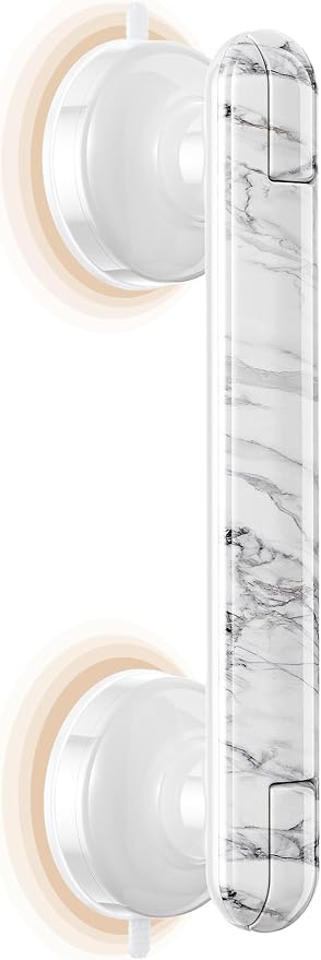 Grab Bars for Bathtubs and Showers Handles for the Elderly and People in Need,2026 New Powerful Suction Cup,No Drilling Required (White-1 Pack)