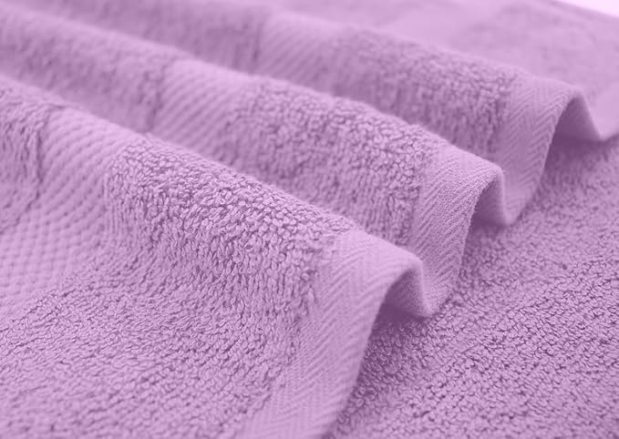 DAN RIVER Large Bath Towels Set of 4, 27 x 54 Inches, 600 GSM Larger & Lighter Weight Towels for Bathroom - Highly Absorbent & Quick Dry 100% Cotton Bath Towel Set for Home, Spa & Hotel - Lavender