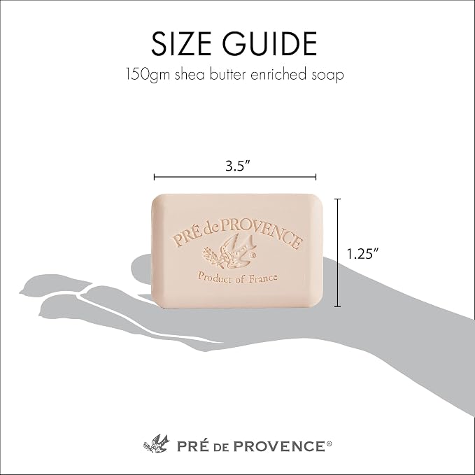 Pre de Provence Artisanal Soap Bar, Natural French Skincare, Enriched with Organic Shea Butter, Quad Milled for Rich, Smooth & Moisturizing Lather, Peony, 5.3 Ounce